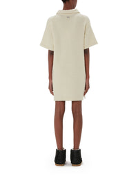 Robe polo à manches courtes en laine - Pale Yellow