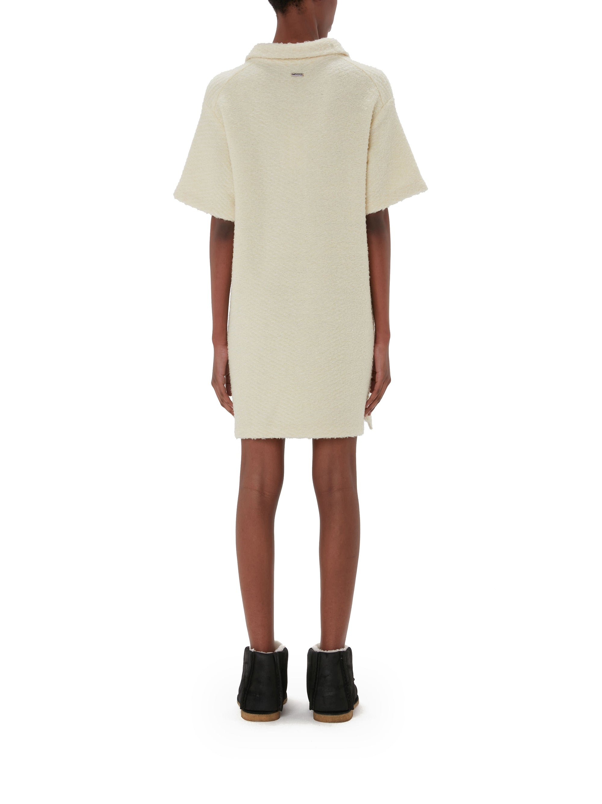 Robe polo à manches courtes en laine - Pale Yellow