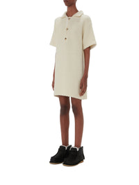 Robe polo à manches courtes en laine - Pale Yellow
