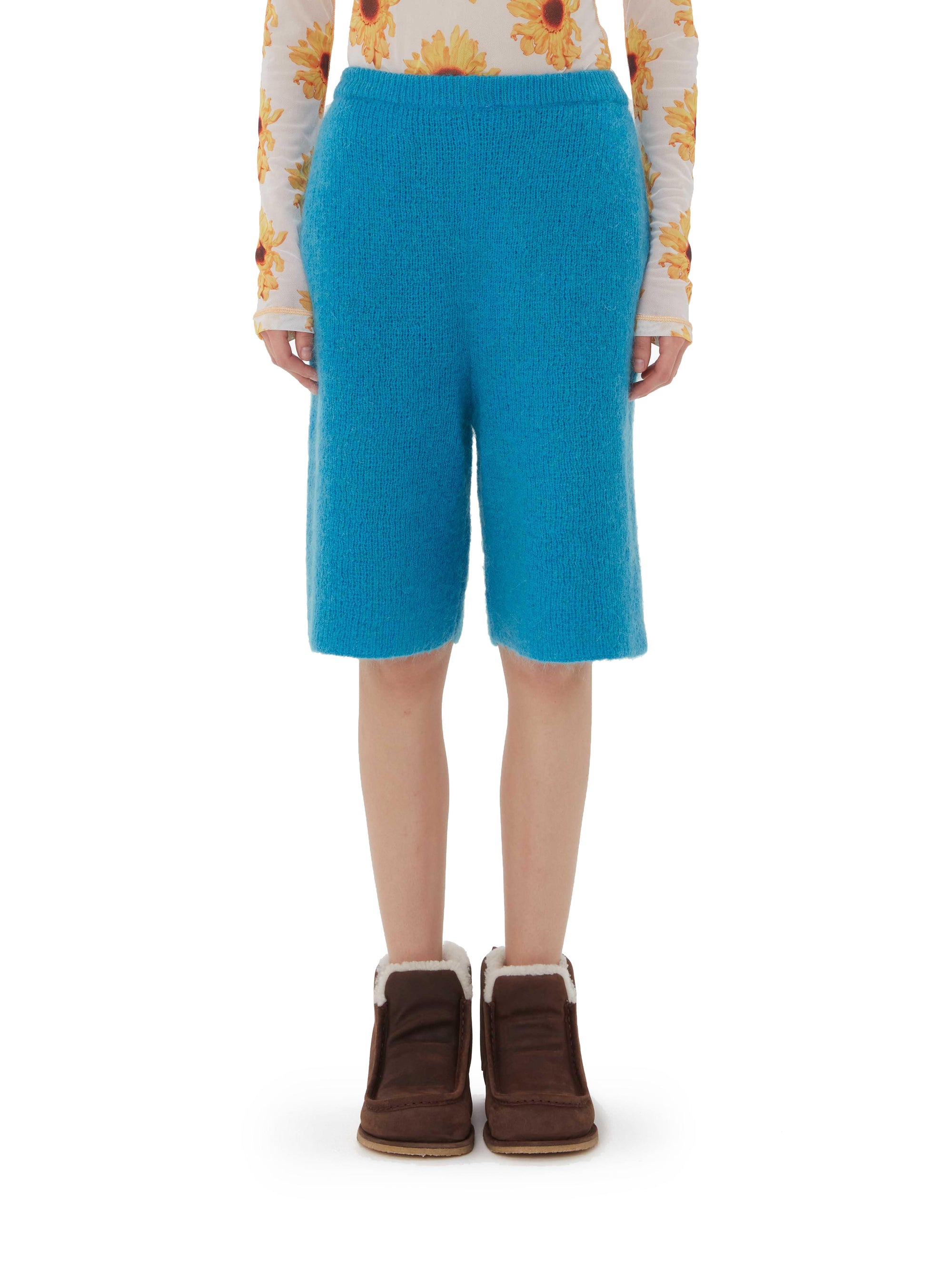 Bermuda en laine mélangée - Aqua