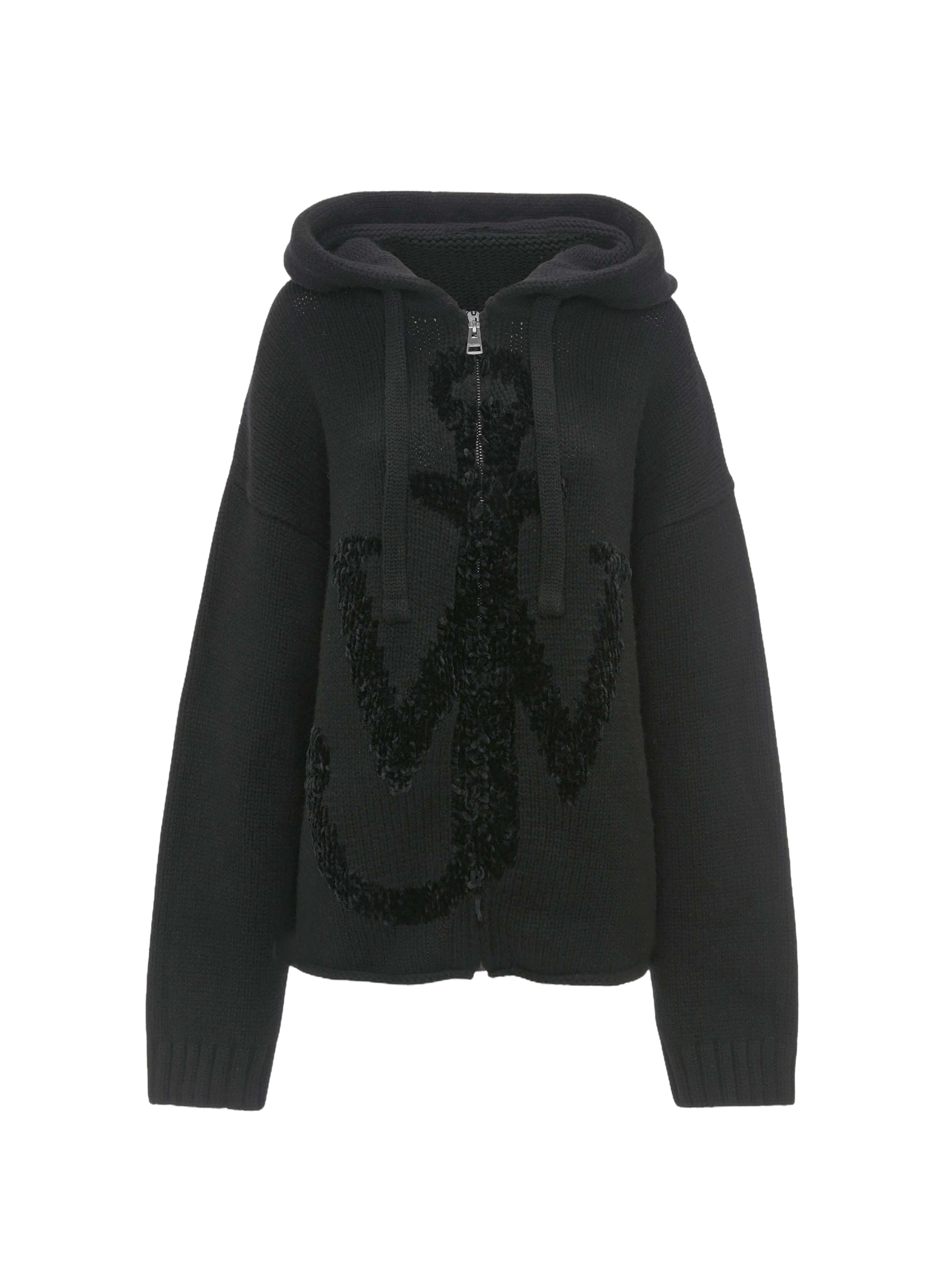 Sweat À Capuche Avec Fermeture Éclair Et Motif Ancres - Black
