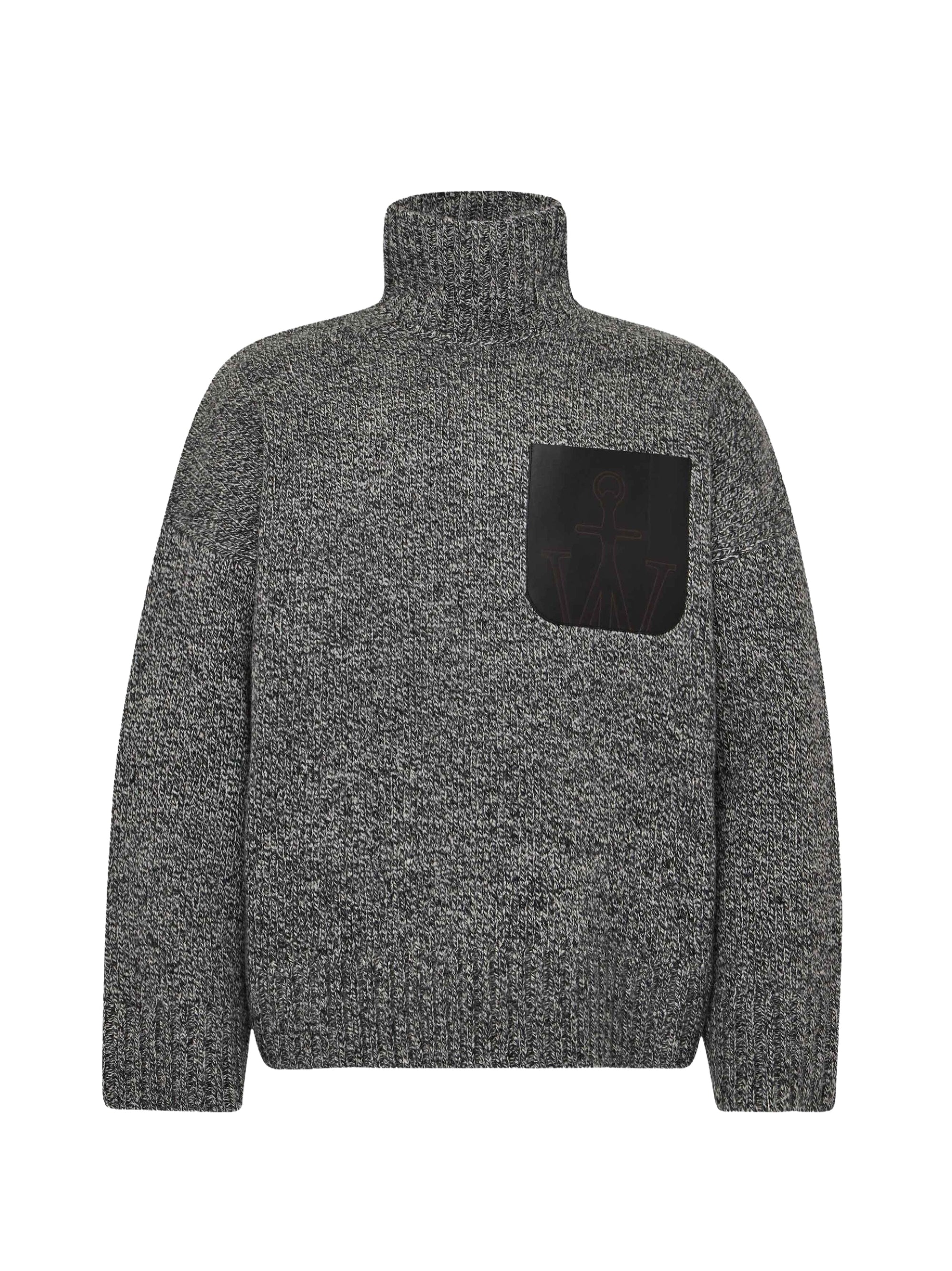Pull À Poches En Cuir - Grey