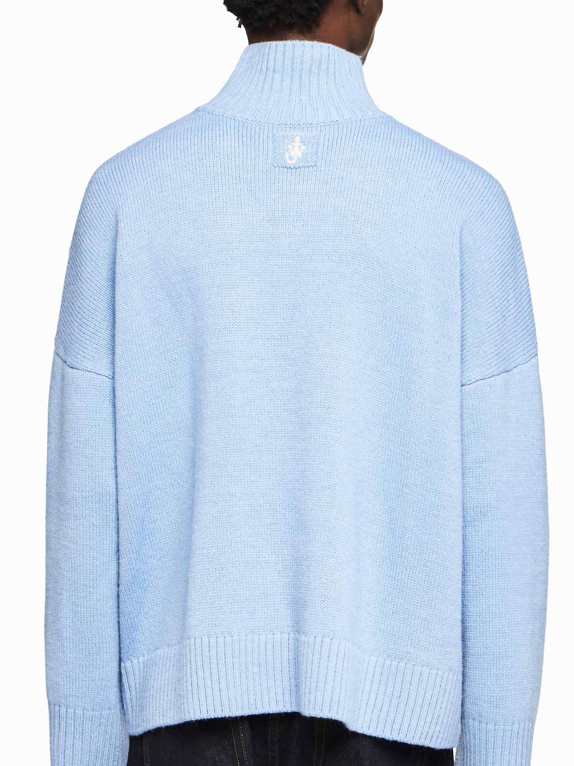 Pull À Poches Appliquées Bicolore - Ivory/Sky Blue