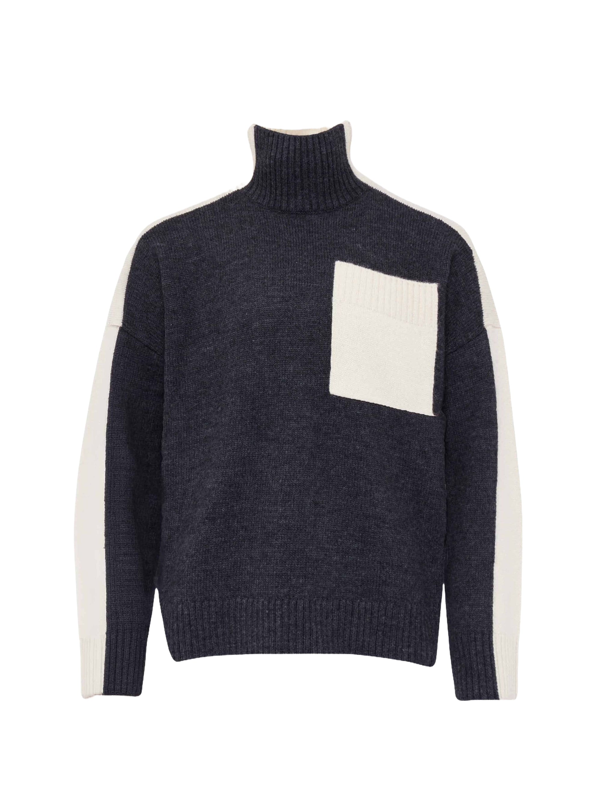 Pull col roulé en laine - Grey