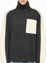 Pull À Poches Appliquées Bicolore - Grey