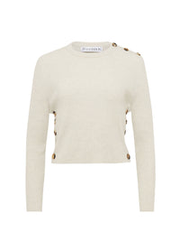 Pull Court À Boutons - Ivory