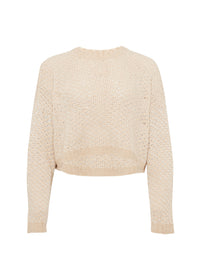 Pull Court À Mailles Écartees - Oyster