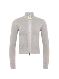 Cardigan Ajusté À Fermeture Éclair - Light Grey Melange