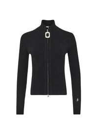 Cardigan Ajusté à Fermeture Éclair - Black