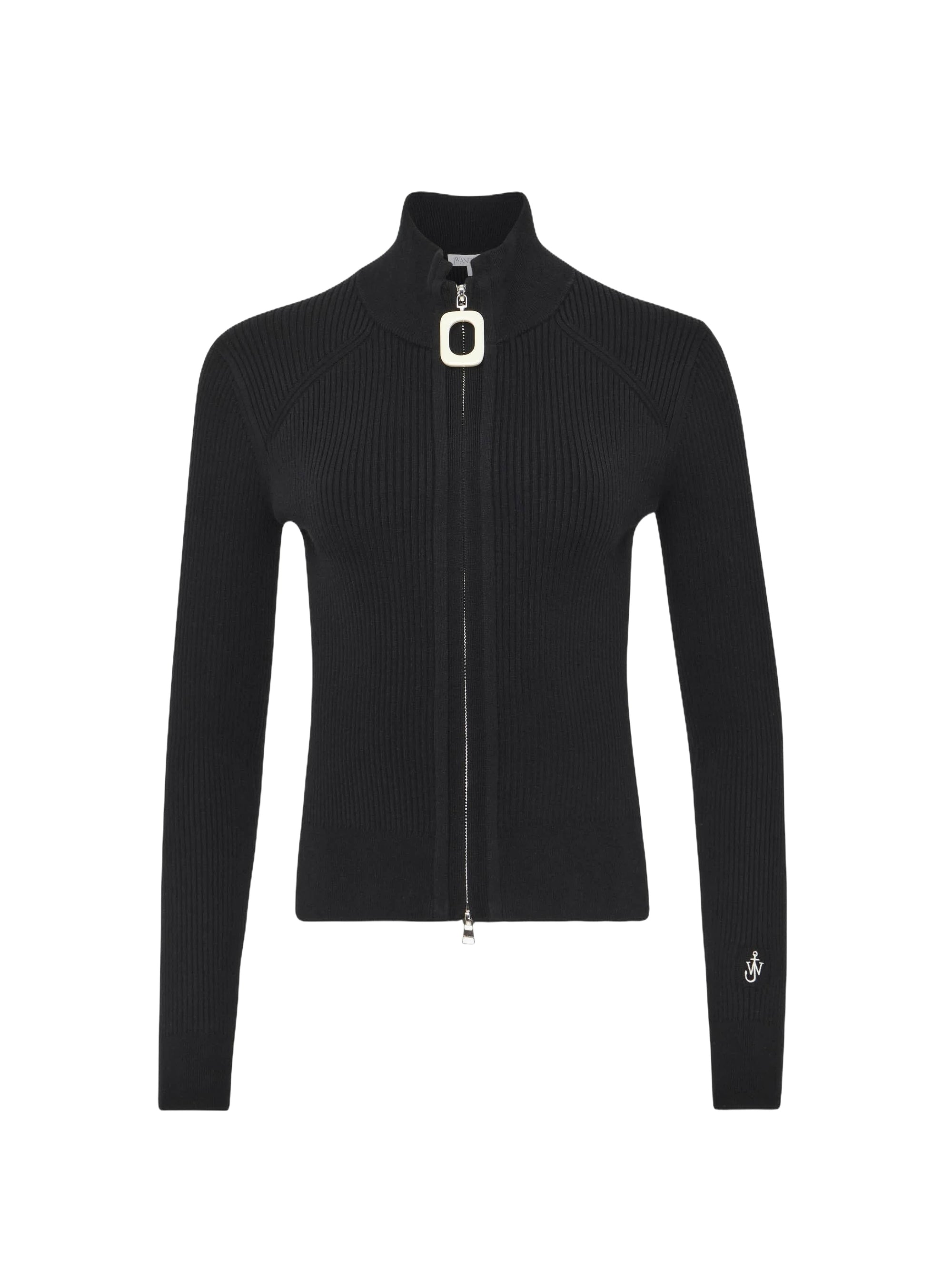 Cardigan Ajusté à Fermeture Éclair - Black