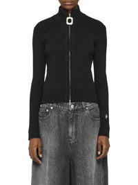 Cardigan Ajusté à Fermeture Éclair - Black