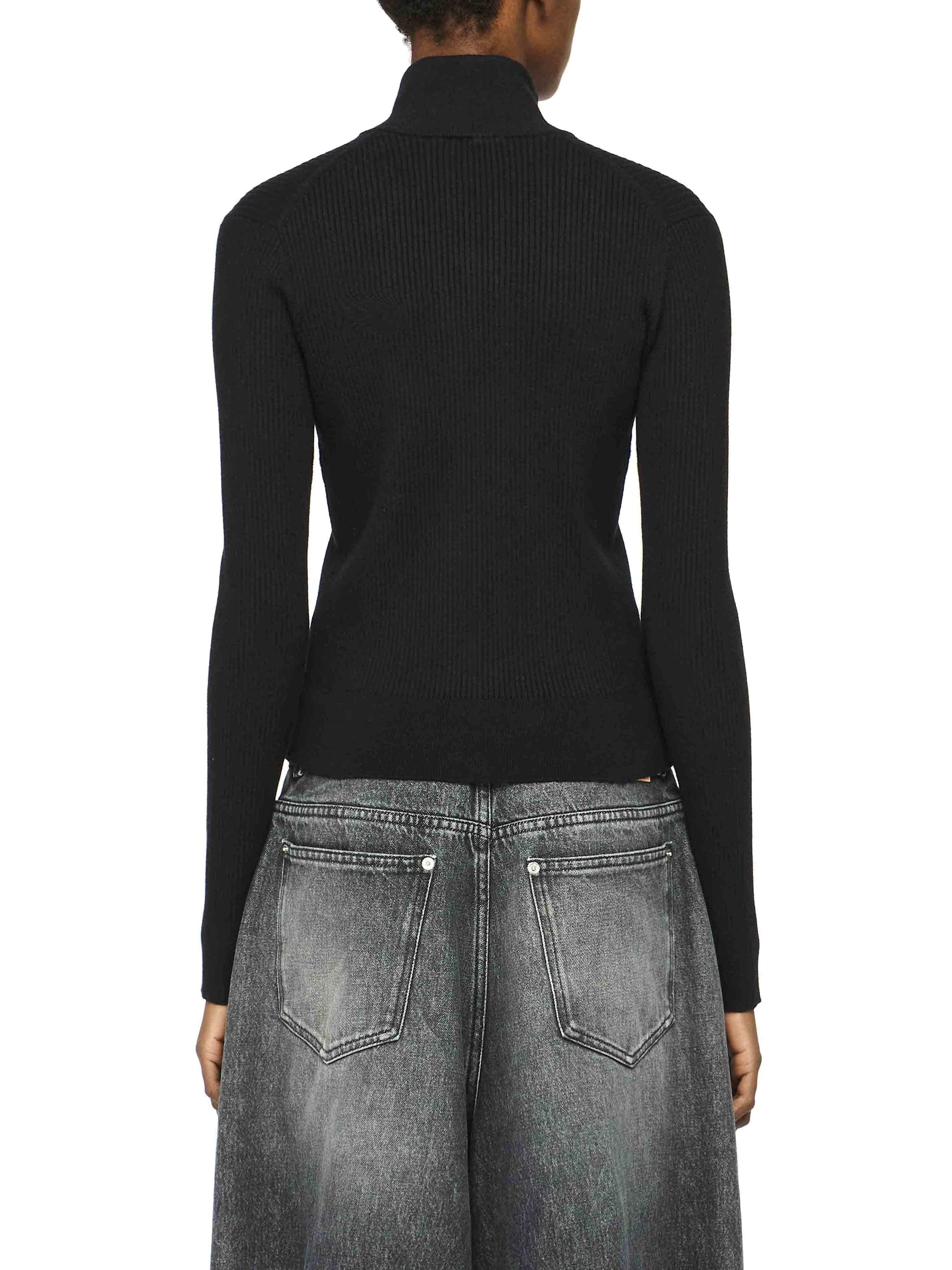 Cardigan Ajusté à Fermeture Éclair - Black