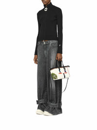 Waistcoat with zip and stand-up collar - Black