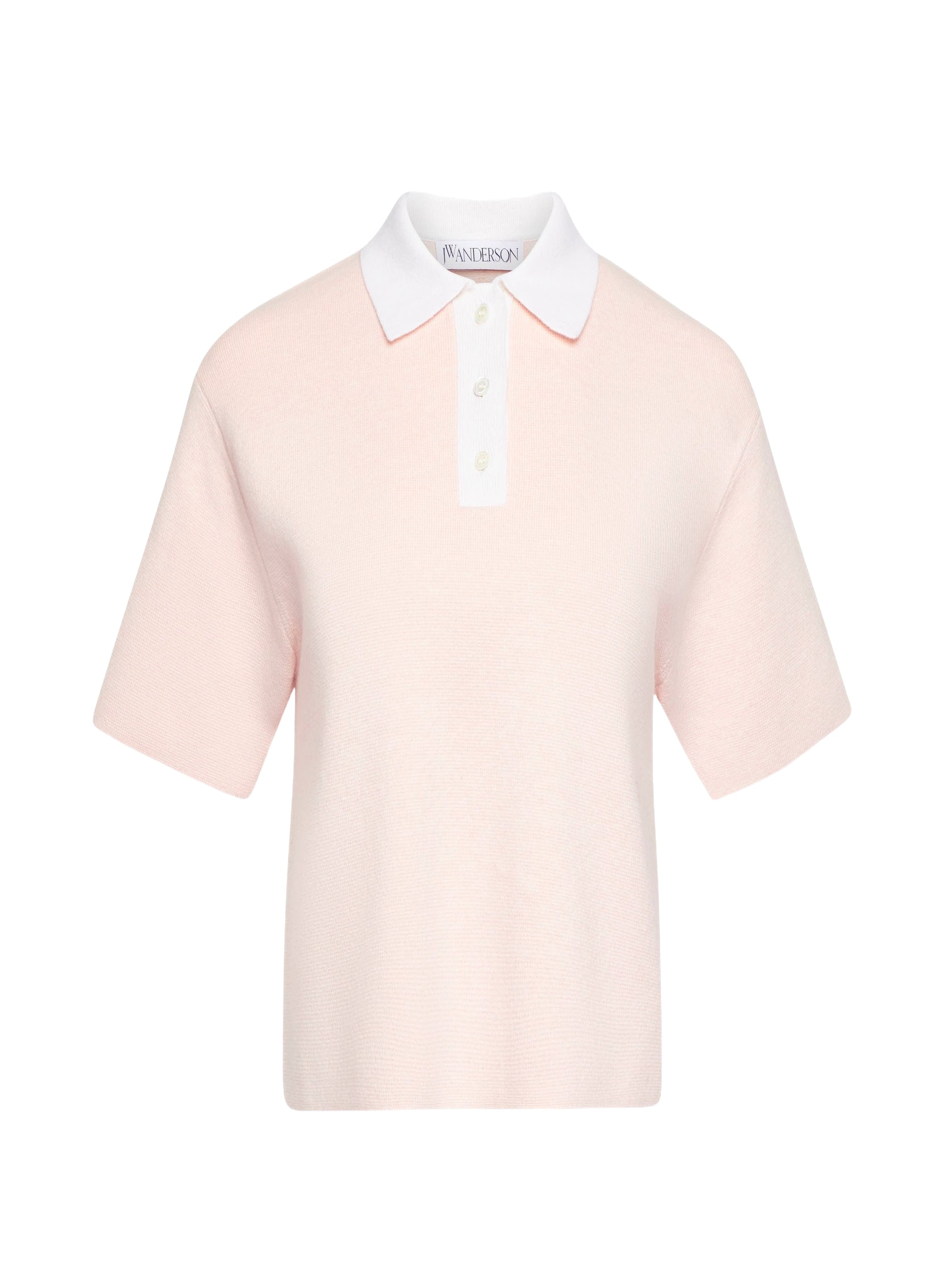 Polo court à broderies ancres - Blush