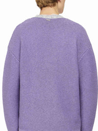 Pull À Col En V Avec Bordure En Dentelle - Lavender