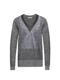 Pull À Col En V Avec Bordure En Dentelle - Black