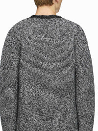 Pull À Col En V Avec Bordure En Dentelle - Black