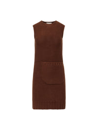 Robe Droite À Poches Avant - Red Brown