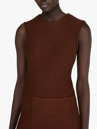 Robe Droite À Poches Avant - Red Brown