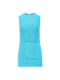 Robe courte droite en laine mélangée - Bright Blue
