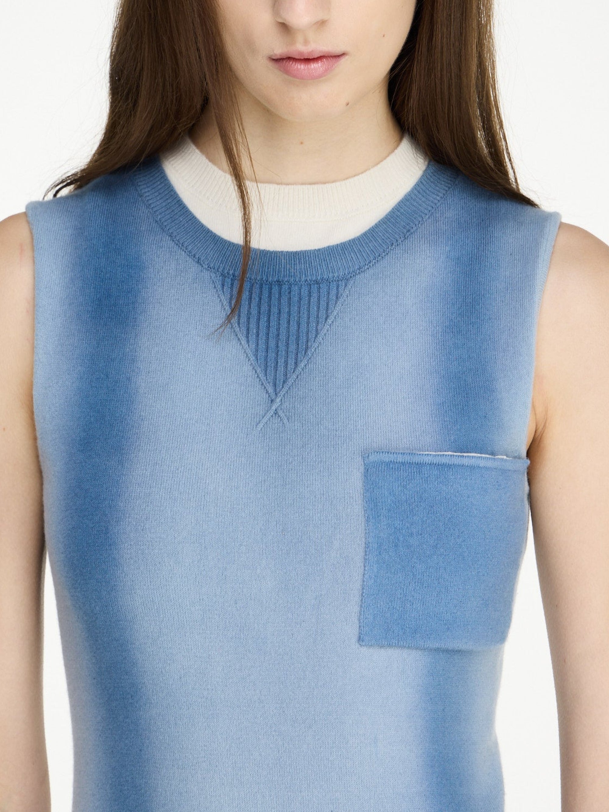 Robe Droite À Col Superposé - Pale Blue