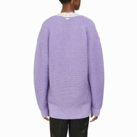Pull À Col En V Avec Bordure En Dentelle - Lavender
