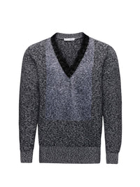 Wool blend V-neck jumper - Black