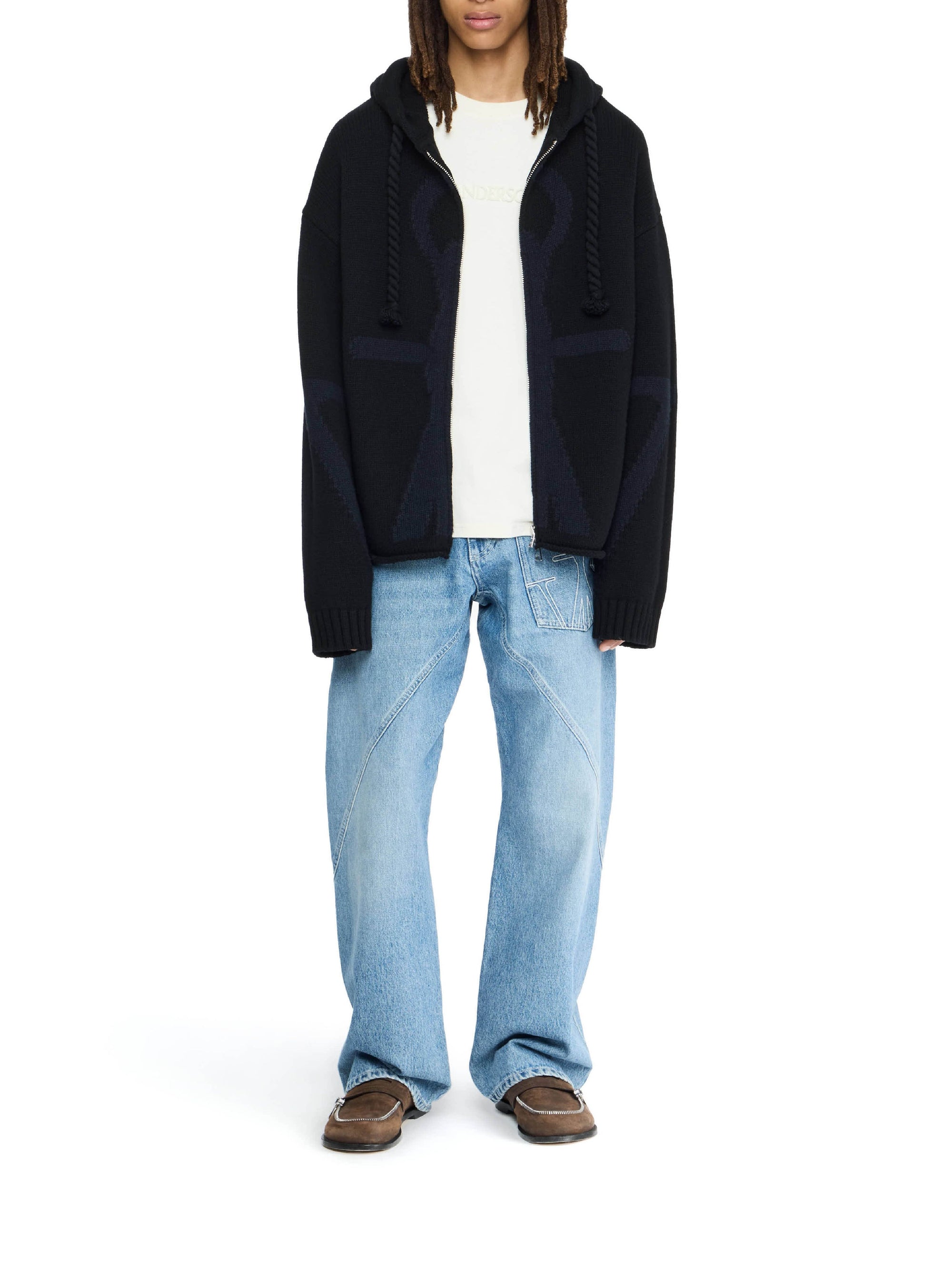 Sweatshirt oversize en laine - Black & Navy