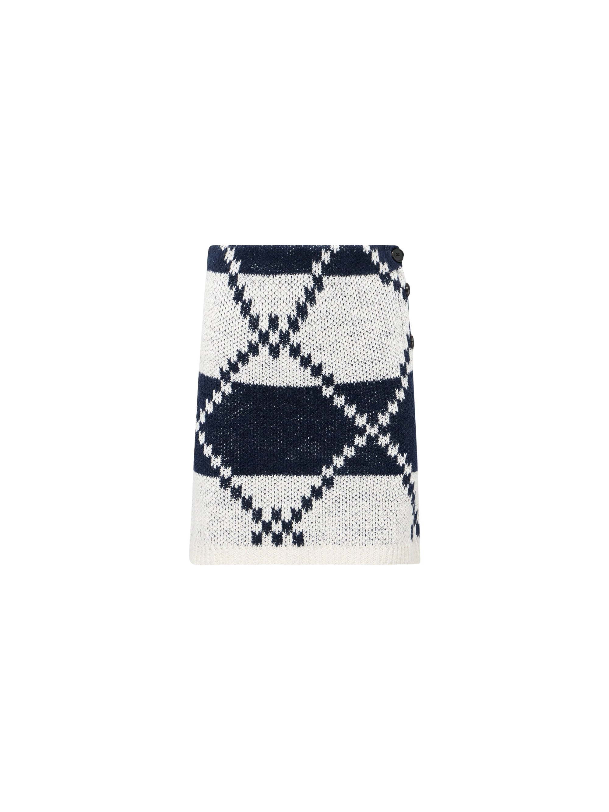 Jupe Mini Fairisle - Off White/Navy