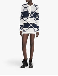 Jupe Mini Fairisle - Off White/Navy