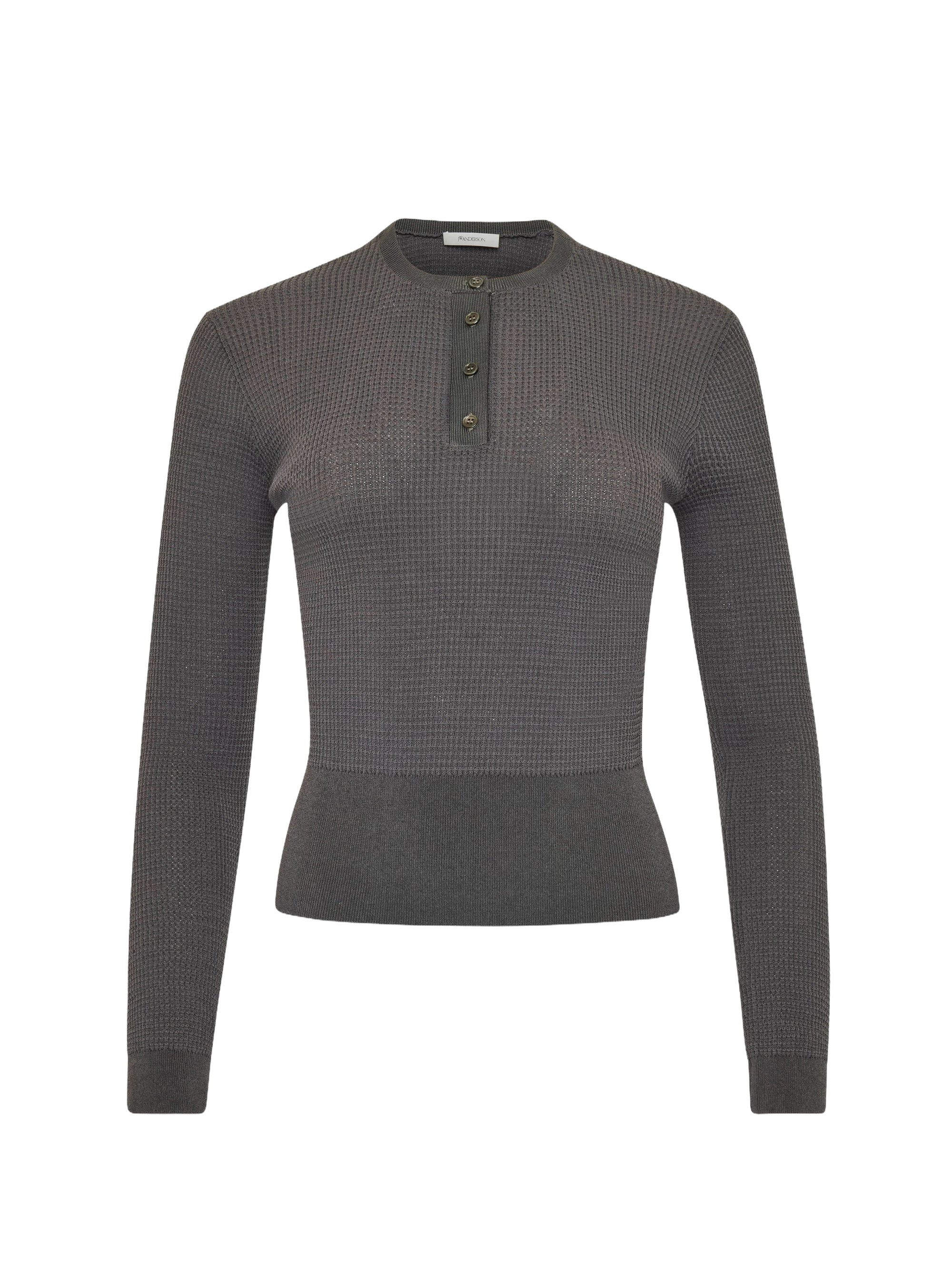 T-shirt à motif gauffré - Charcoal