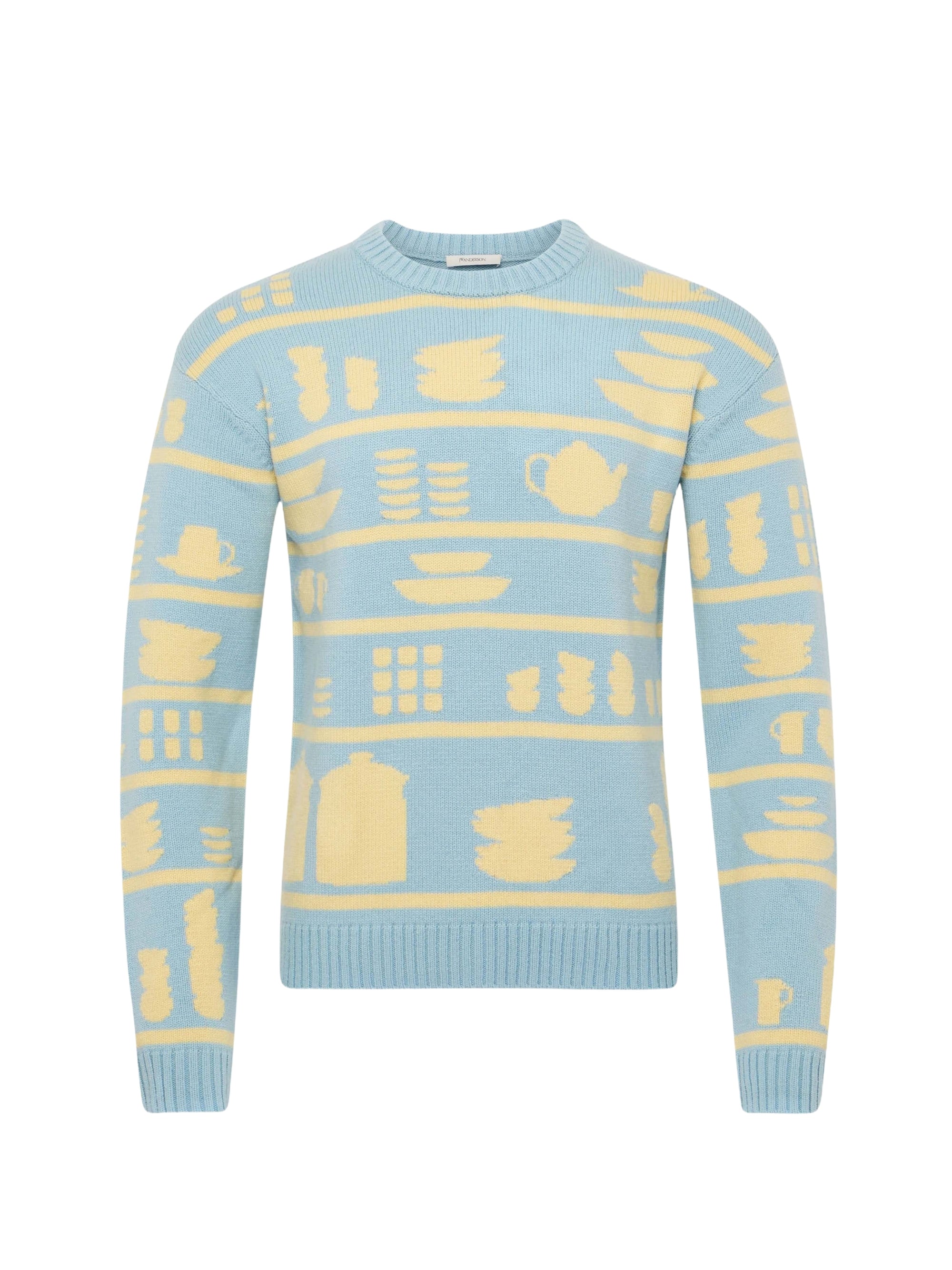 Pull En Jacquard Crockery - Light Blue/Buttermilk