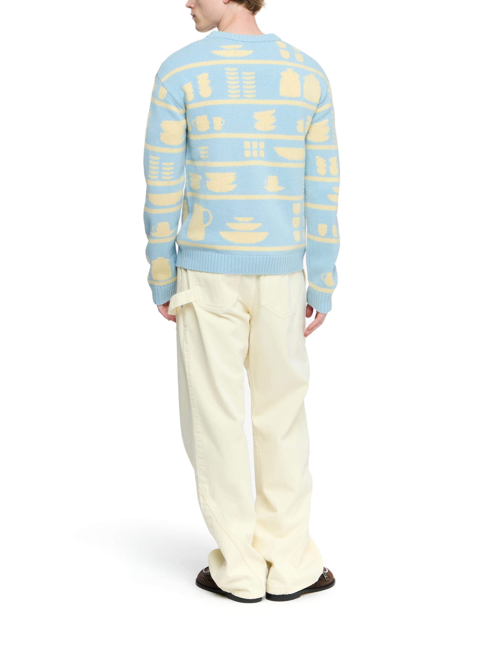 Pull En Jacquard Crockery - Light Blue/Buttermilk