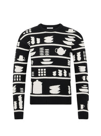 Pull En Jacquard Crockery - Black/White