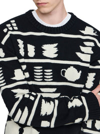 Pull En Jacquard Crockery - Black/White