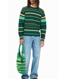Pull à rayures en laine - Green & Multi