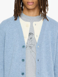 Cardigan À Couches Contrastées - Blue Melange