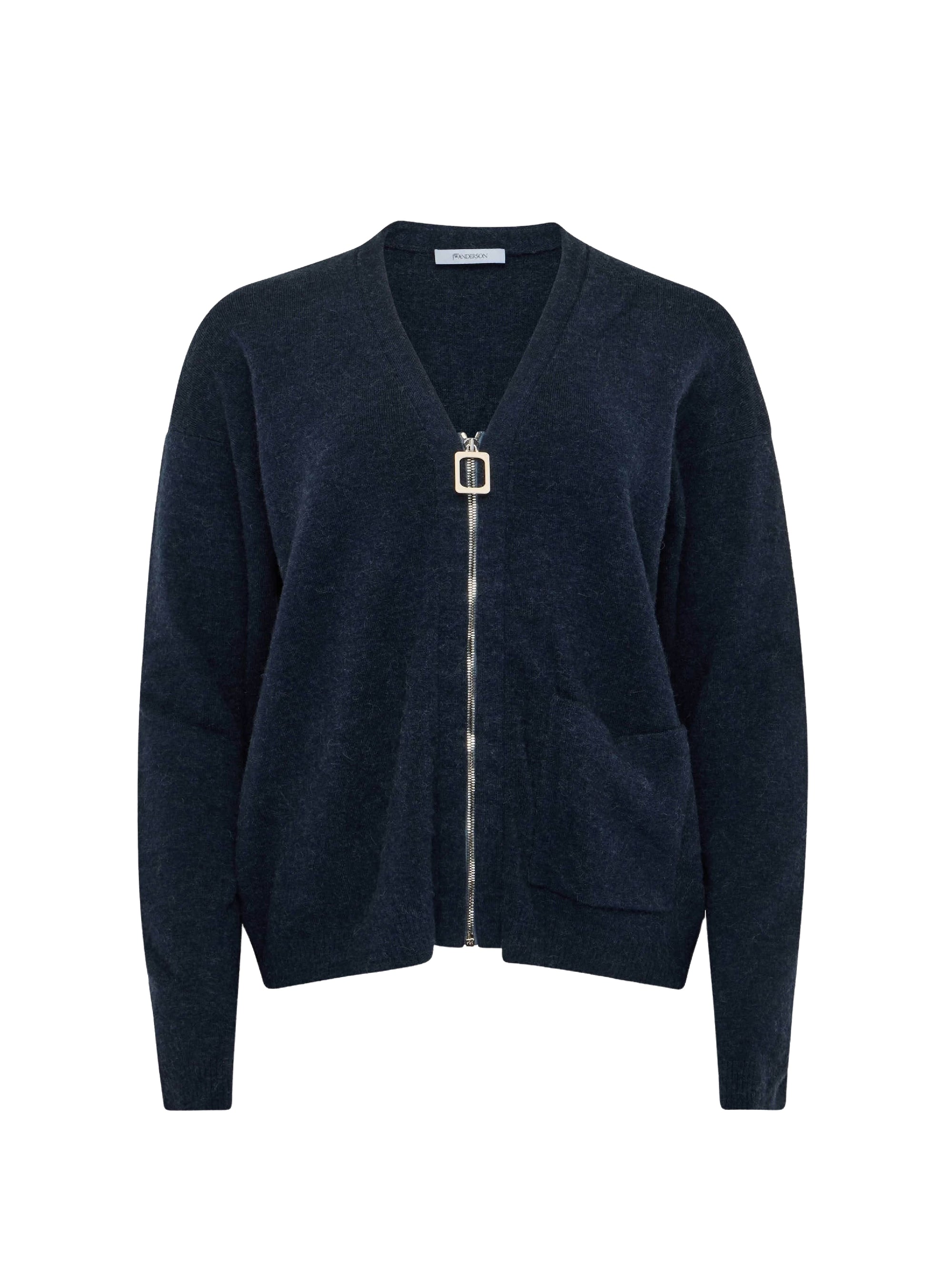 Wool V-neck cardigan - Steel Blue