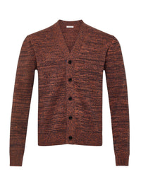 Cardigan Mélangé - Steel Blue/Orange