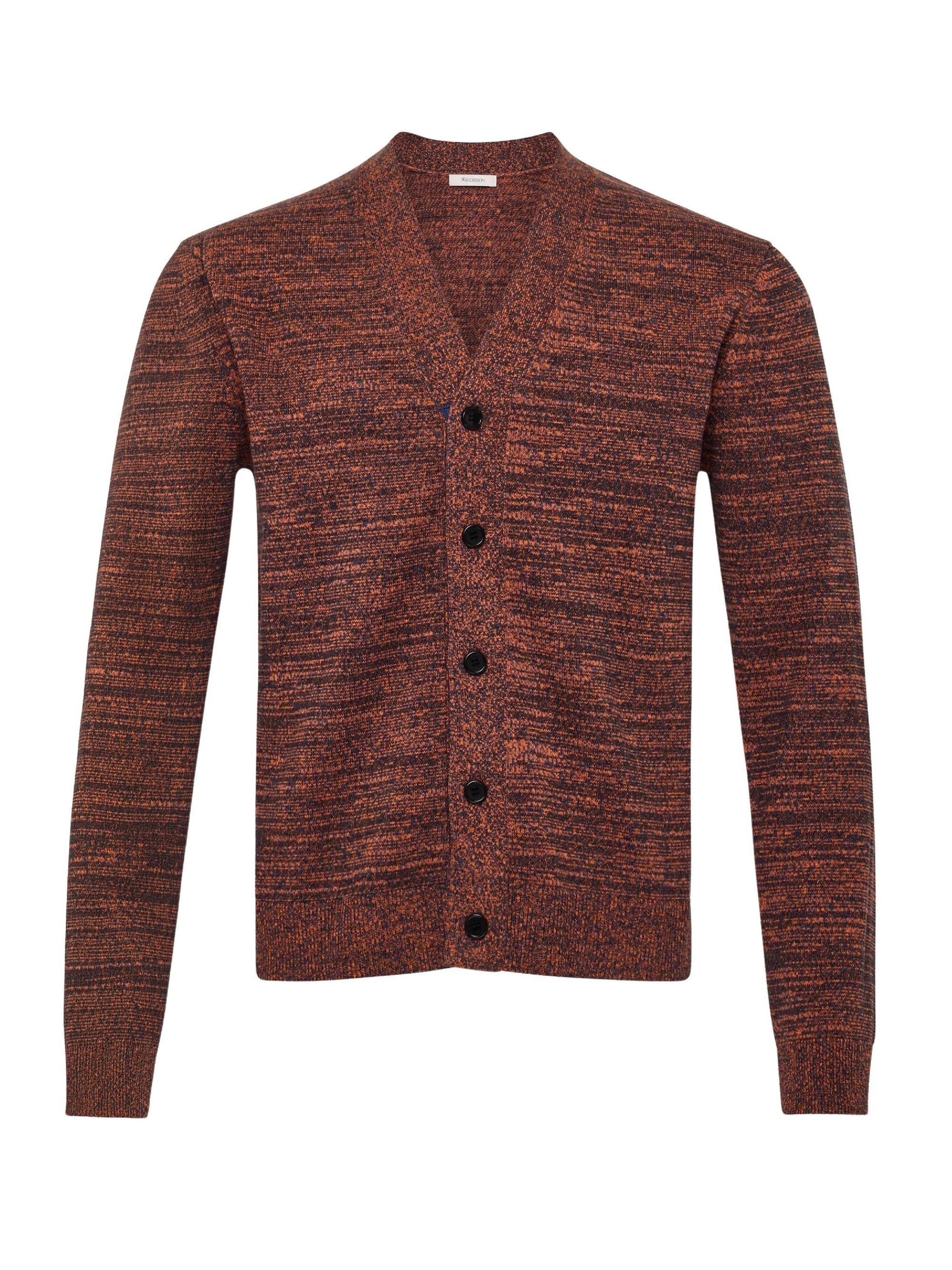 Cardigan Mélangé - Steel Blue/Orange