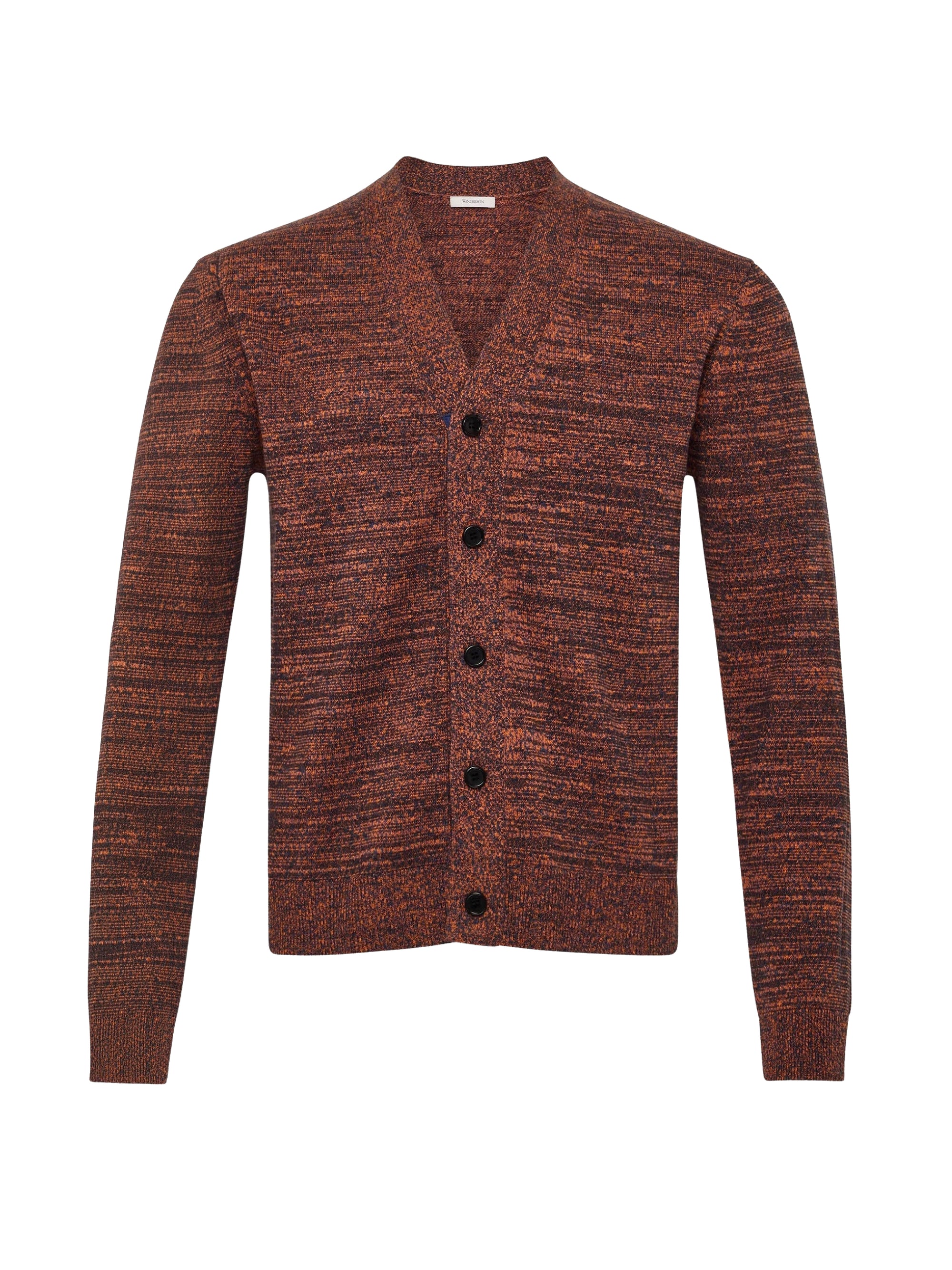 Cardigan contrasté en lin mélangé - Steel Blue & Orange