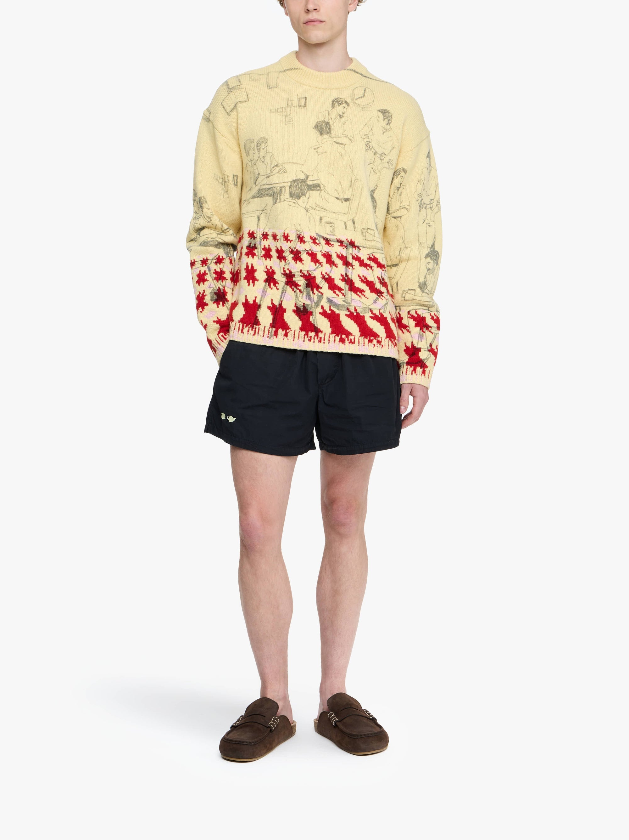 Pull Jacquard Imprimé - Buttermilk