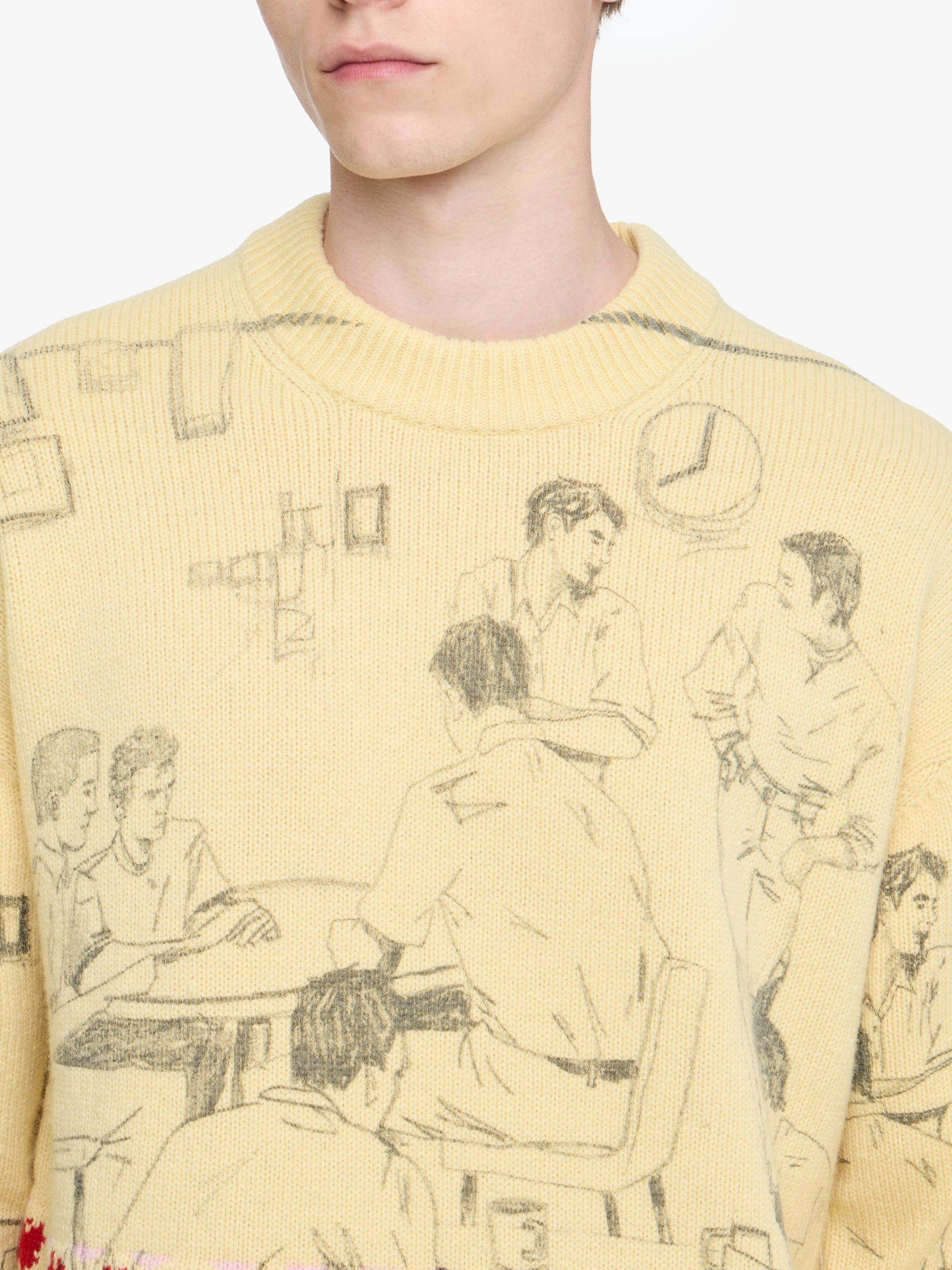 Pull Jacquard Imprimé - Buttermilk