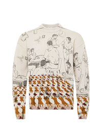 Pull jacquard en laine - Dove Grey