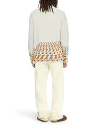 Pull Jacquard Imprimé - Dove Grey