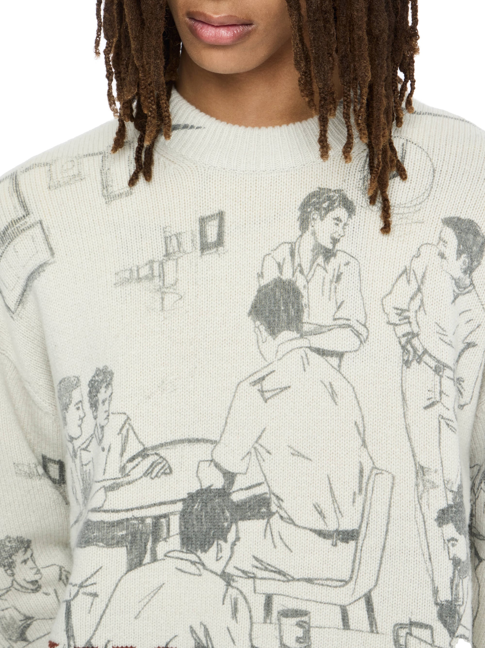 Pull Jacquard Imprimé - Dove Grey