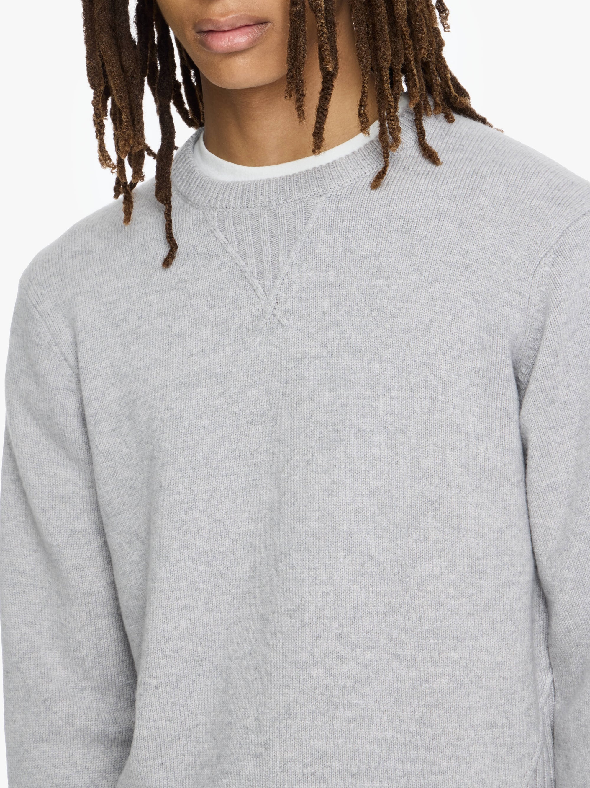 Pull À Détails En Jersey - Light Grey Melange