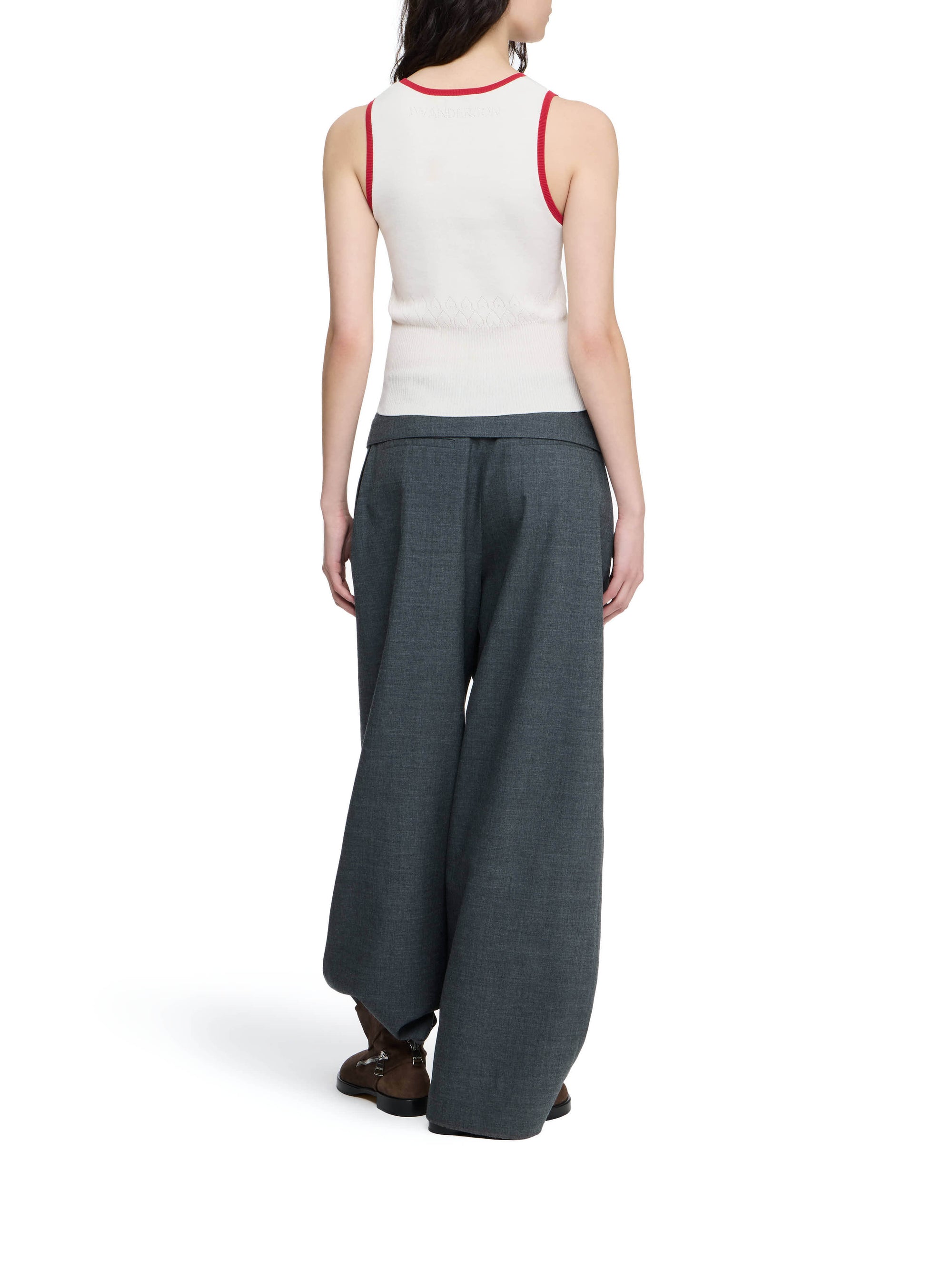 Gilet À Bordures Contrastées - Ecru