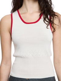 Gilet À Bordures Contrastées - Ecru