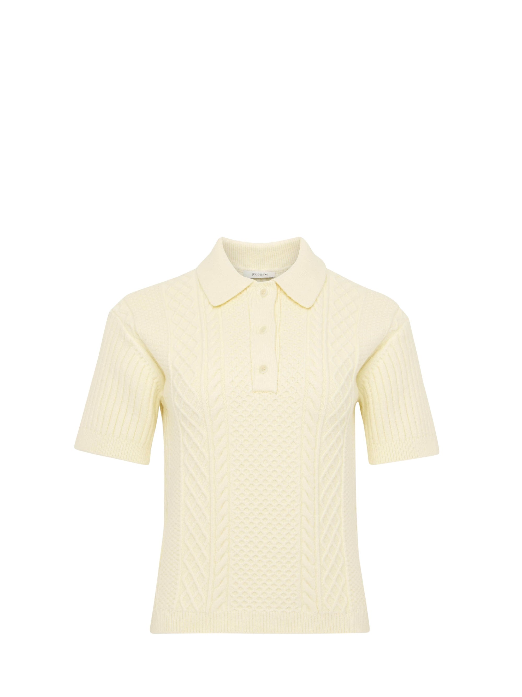 Polo Court En Maille Tressée - Ecru